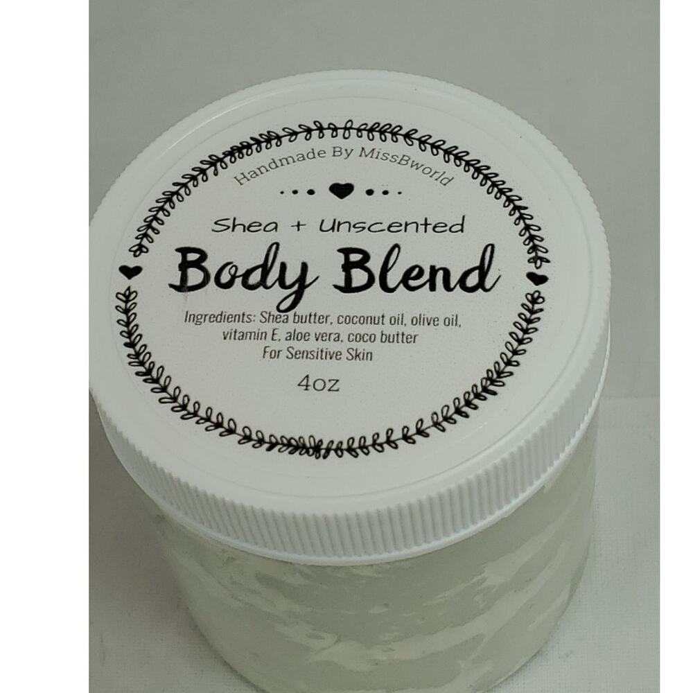Unscented Shea Body Blend Fragrance Free Sensitive Skin Moisturizer 4oz